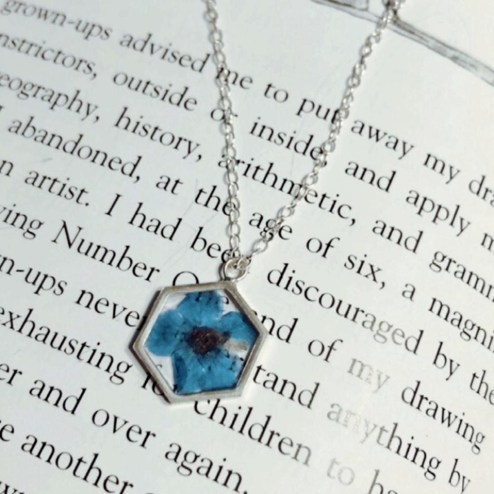 Sterling Silver Necklaces made w/ real flowers - Picture 7 of 10